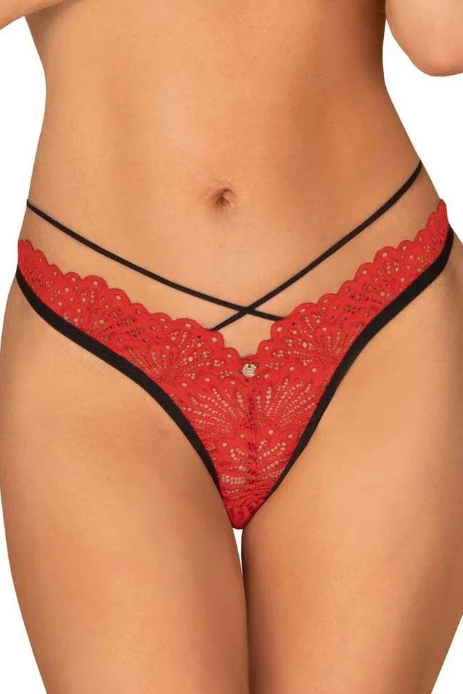 Obsessive - Γυναικείο G String - Obssesive Mettia thong Κόκκινο OB5232 - E-string.gr