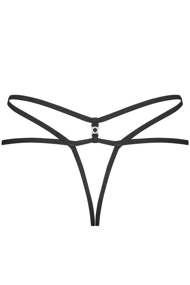 Obsessive - Γυναικείο Εσώρουχο - Obsessive 860 Crotchless Thong Μαύρο OB8180 - E-string.gr