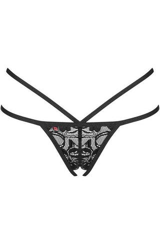 Obsessive - Γυναικείο Εσώρουχο - Obsessive 860 Crotchless Thong Μαύρο OB8180 - E-string.gr