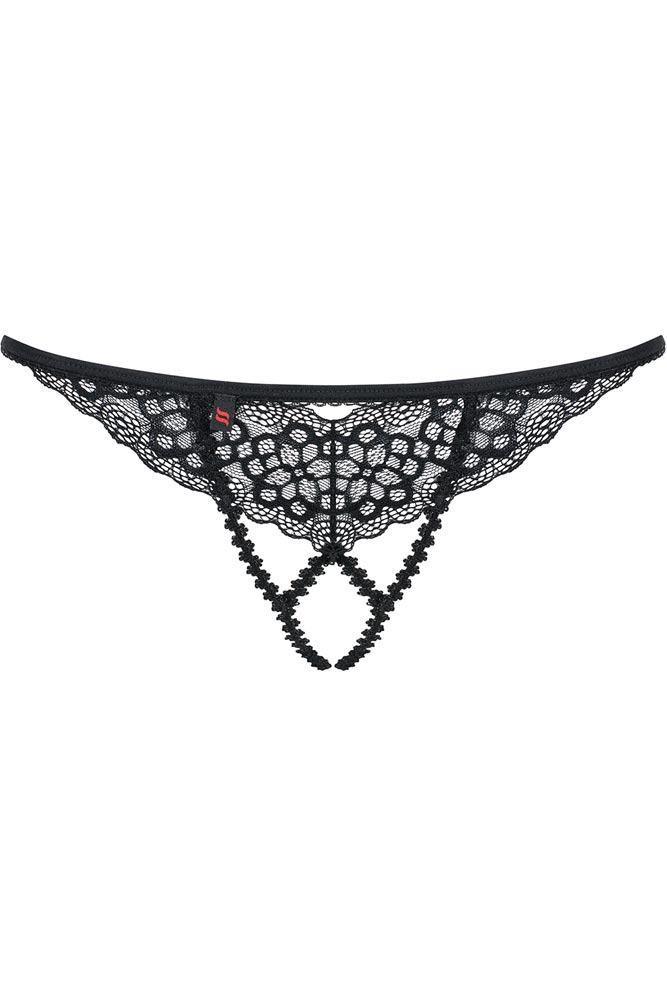 Obsessive - Γυναικείο Εσώρουχο - Obsessive crotchless thong Liferia Μαύρο OB6933 - E-string.gr