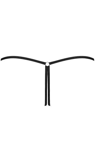 Obsessive - Γυναικείο Τ στρινγκ- Obsessive Remediosa crotchless thong Μαύρο OB3887 - E-string.gr