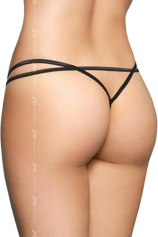 Softland - Γυναικείο G String - Double Lace Μαύρο SFL2495-Black - E-string.gr