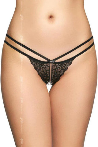 Softland - Γυναικείο G String - Double Lace Μαύρο SFL2495-Black - E-string.gr