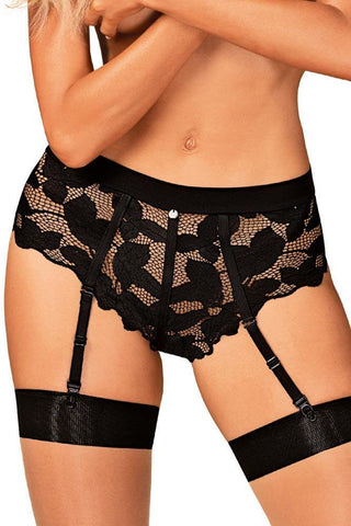 Obsessive - Γυναικείο Εσώρουχο Ζαρτιέρα - Obsessive Editya Garter Panties Μαύρο OB8806 - E-string.gr