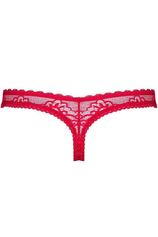 Obsessive - Γυναικείο εσώρουχο - Obsessive Rougebelle Thong Κόκκινο OB3444 - E-string.gr