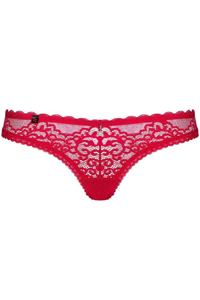 Obsessive - Γυναικείο εσώρουχο - Obsessive Rougebelle Thong Κόκκινο OB3444 - E-string.gr
