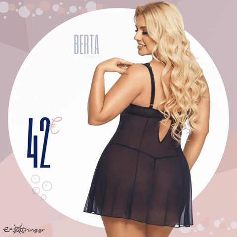 Softland - Babydoll μεγάλο μέγεθος - Softine Babydoll Berta Μπλε σκούρο SFL1892-Blue - E-string.gr