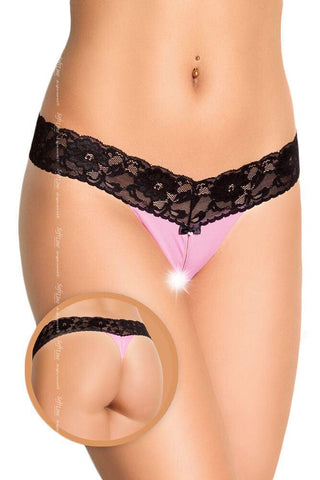 Softland - Γυναικείο εσώρουχο - Pink with Black Lace SFL2409-P - E-string.gr