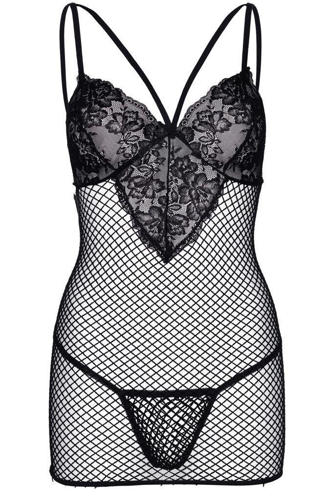 Leg Avenue - Μίνι Φορεματάκι - Leg Avenue Mini dress and g-string Μαύρο LG81543 - E-string.gr