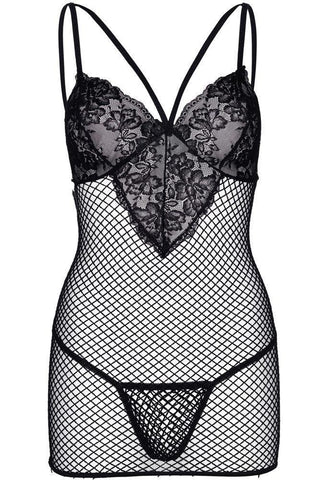 Leg Avenue - Μίνι Φορεματάκι - Leg Avenue Mini dress and g-string Μαύρο LG81543 - E-string.gr
