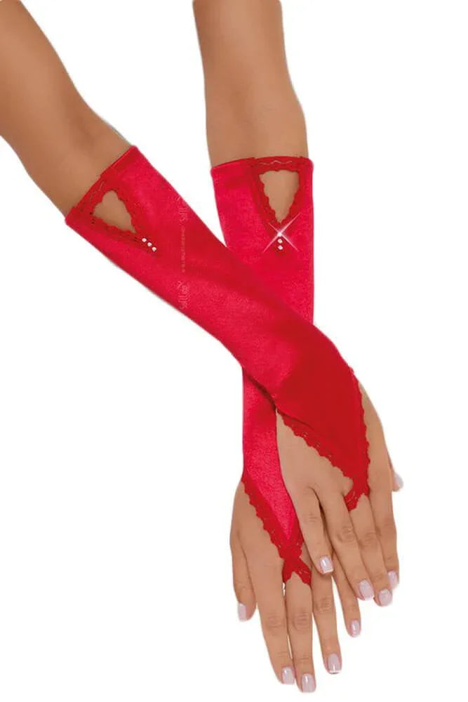 Softland - Γάντια Σατέν Κόκκινα - Gloves SFL7710-R - E-string.gr