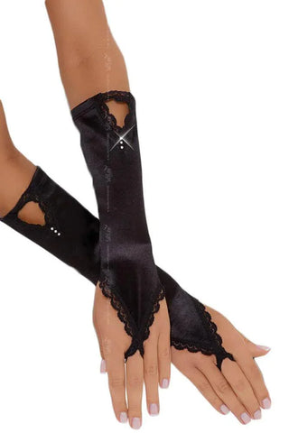 Softland - Γάντια Σατέν Μαύρα - Gloves SFL7710-Β - E-string.gr