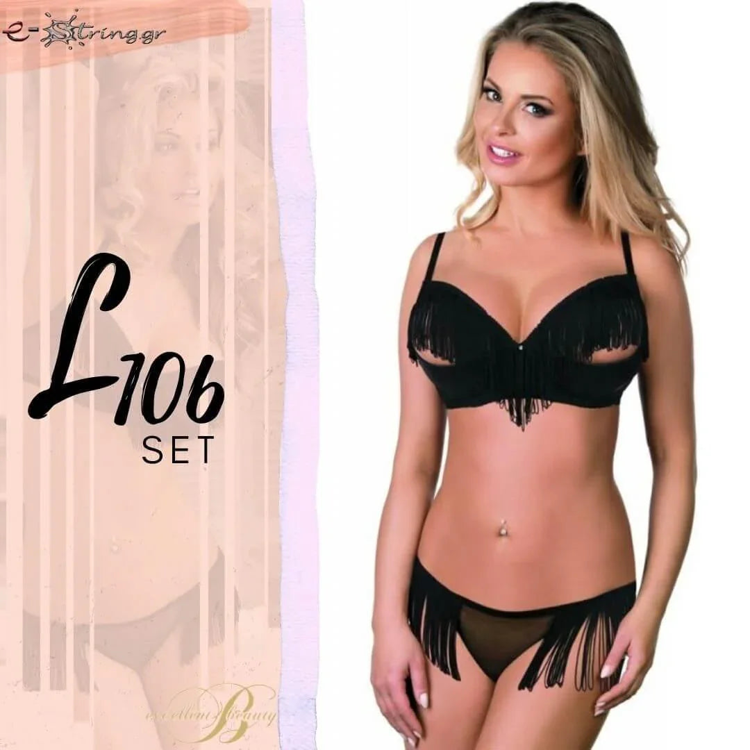 Excellent Beauty - Γυναικείο Σετ Εσώρουχα - Excellent Beauty Μαύρο L-106 - E-string.gr