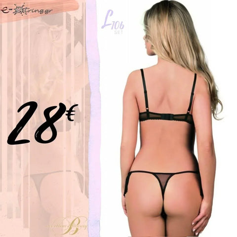 Excellent Beauty - Γυναικείο Σετ Εσώρουχα - Excellent Beauty Μαύρο L-106 - E-string.gr