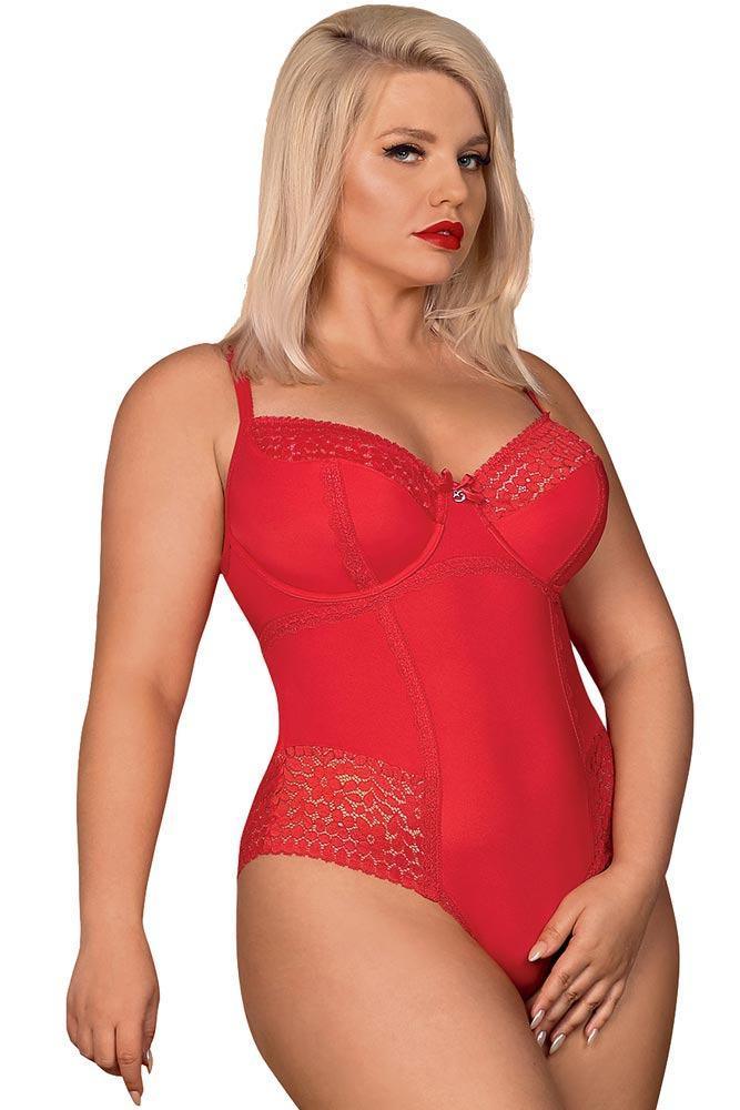 Obsessive - Γυναικείο κορμάκι - Obsessive Jolierose teddy XXL Κόκκινο OB3826 - E-string.gr