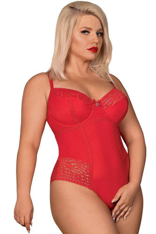 Obsessive - Γυναικείο κορμάκι - Obsessive Jolierose teddy XXL Κόκκινο OB3826 - E-string.gr