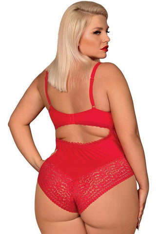 Obsessive - Γυναικείο κορμάκι - Obsessive Jolierose teddy XXL Κόκκινο OB3826 - E-string.gr