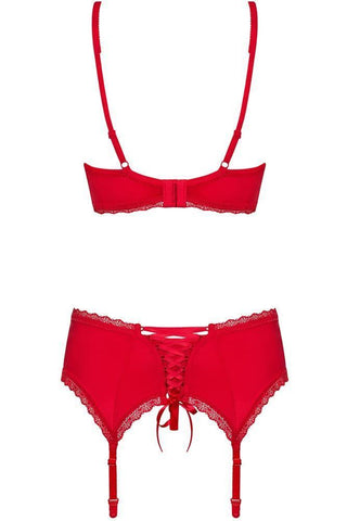 Obsessive - Γυναικείο σετ εσωρούχων - Obsessive Jolierose 3-pcs set Κόκκινο OB3741 - E-string.gr