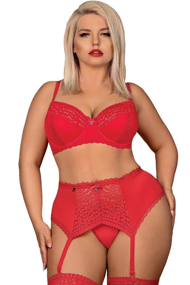 Obsessive - Γυναικείο σετ εσωρούχων - Obsessive Jolierose 3-pcs set Κόκκινο OB3741 - E-string.gr