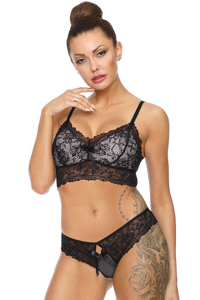 Excellent Beauty - Γυναικείο Σετ Εσώρουχα - Excellent Beauty Μαύρο L-164 - E-string.gr