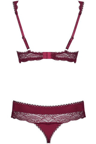 Obsessive - Γυναικείο σετ Εσωρούχων - Obsessive Miamor Set μπορντό OB1198 - E-string.gr
