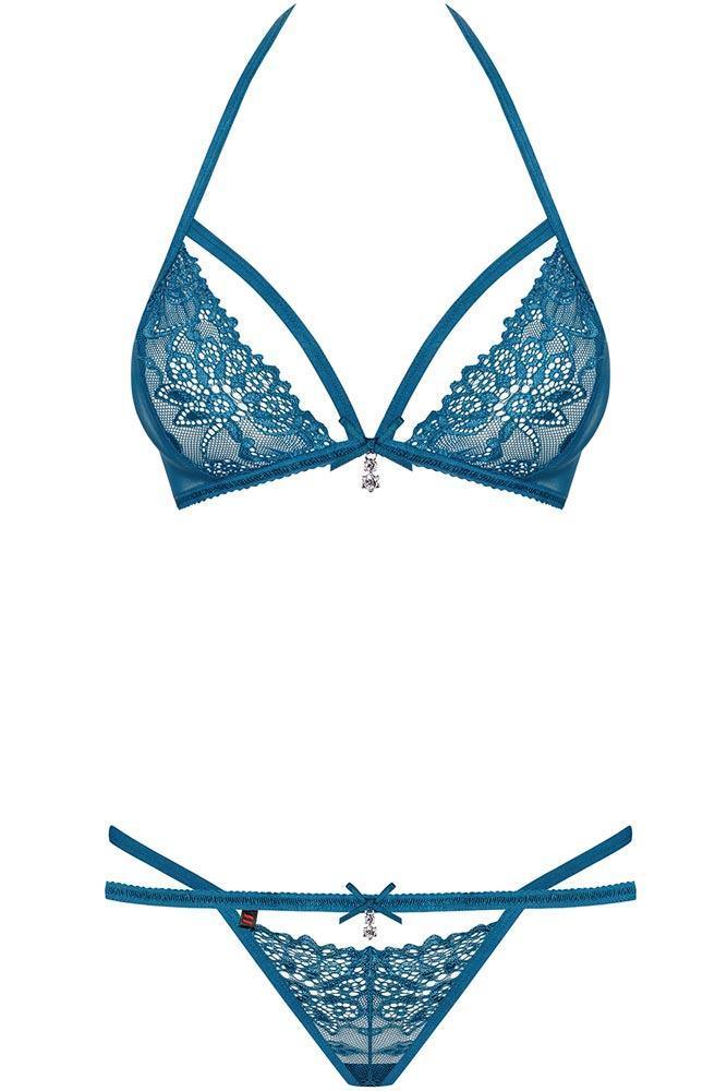 Obsessive - Γυναικείο σετ εσωρούχων - OBSESSIVE 838-Set-blue 2pcs OB0863 - E-string.gr