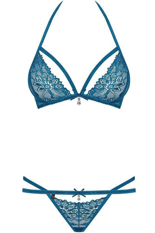 Obsessive - Γυναικείο σετ εσωρούχων - OBSESSIVE 838-Set-blue 2pcs OB0863 - E-string.gr