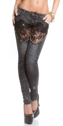 KouCla - Παντελόνι Τζιν - Jeans with lace K600-196 - E-string.gr