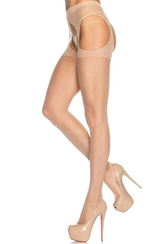 Leg Avenue - Καλσόν Αυτοκινήτου - Sheer Suspender Pantyhose LG1901-Nude - E-string.gr