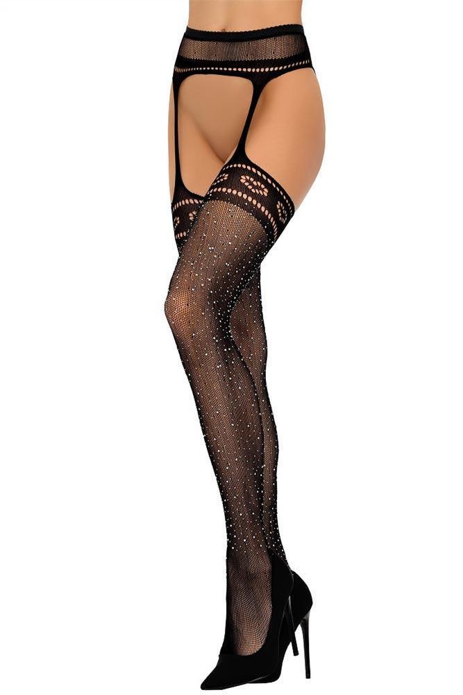 Livco Corsetti - Καλσόν - ζαρτιέρα Livco Reva Μαύρη LC20178 - E-string.gr