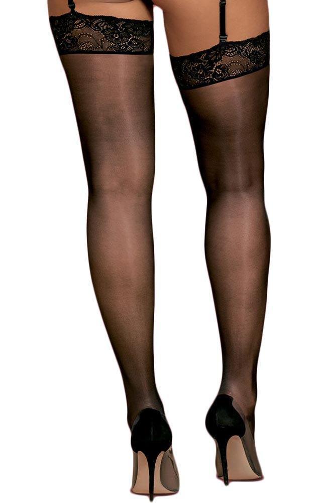 Obsessive - Κάλτσες με δαντέλα - Obsessive Amallie stockings Μαύρες OB8777 - E-string.gr