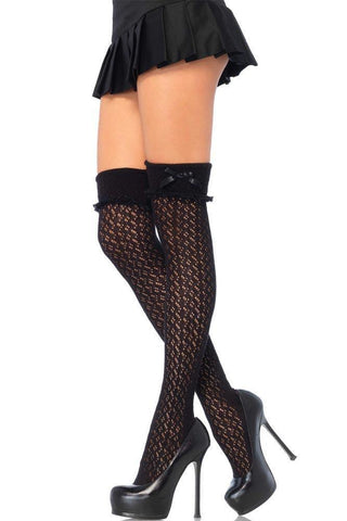 Leg Avenue - Κάλτσες σε μαύρο χρώμα με σχέδιο - LG6900 - E-string.gr