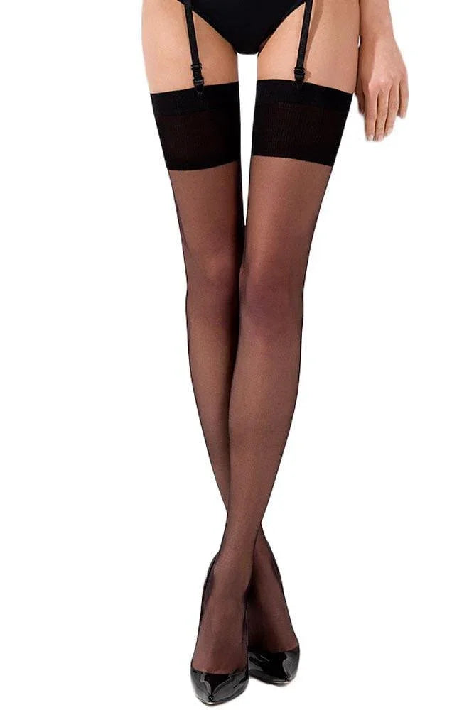 Passion - Κάλτσες - Transluent Thigh Highs Μαύρες ST001-Black - E-string.gr