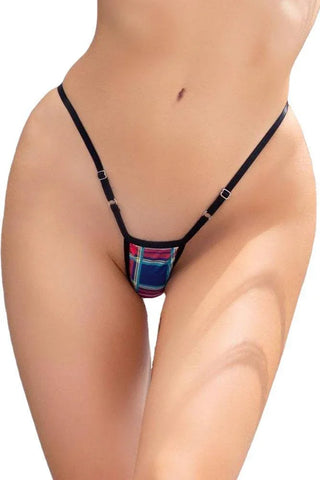Chilirose - Καρό Υ στρινγκ - Chilirose Mini Thong Chess Patern Μαύρο CR-4473 - E-string.gr