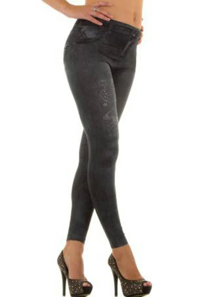 KouCla - Κολάν - Sexy Leggings in Jeans print HJ1030-G - E-string.gr