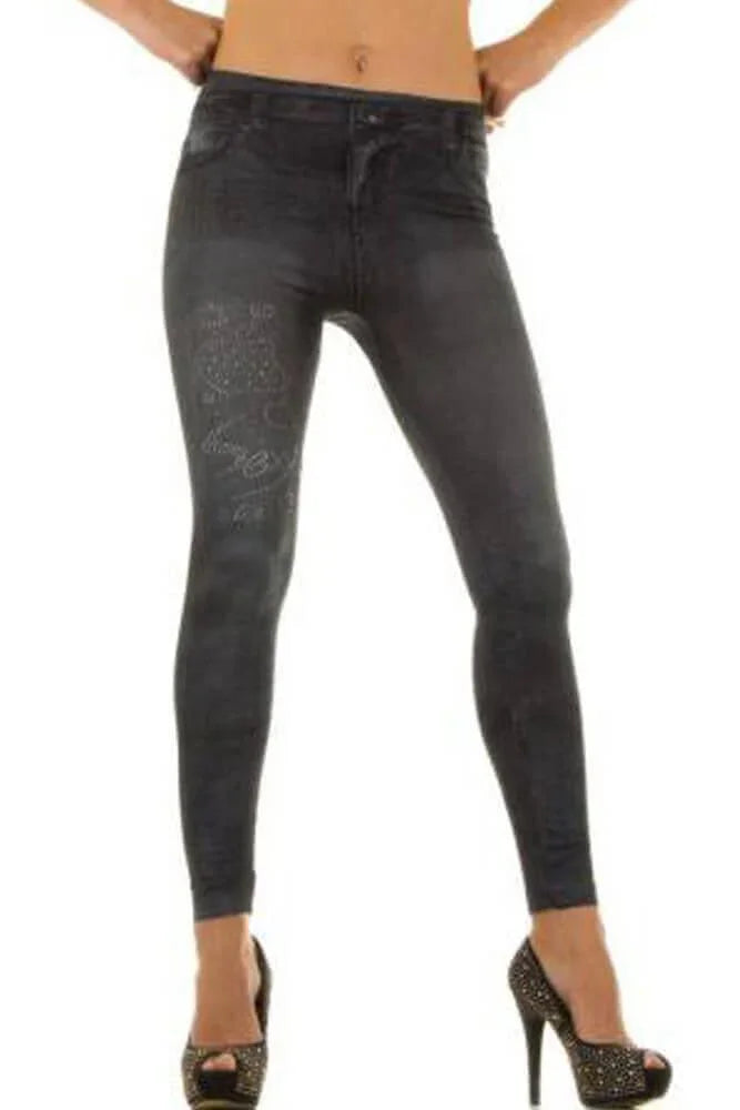 KouCla - Κολάν - Sexy Leggings in Jeans print HJ1030-G - E-string.gr