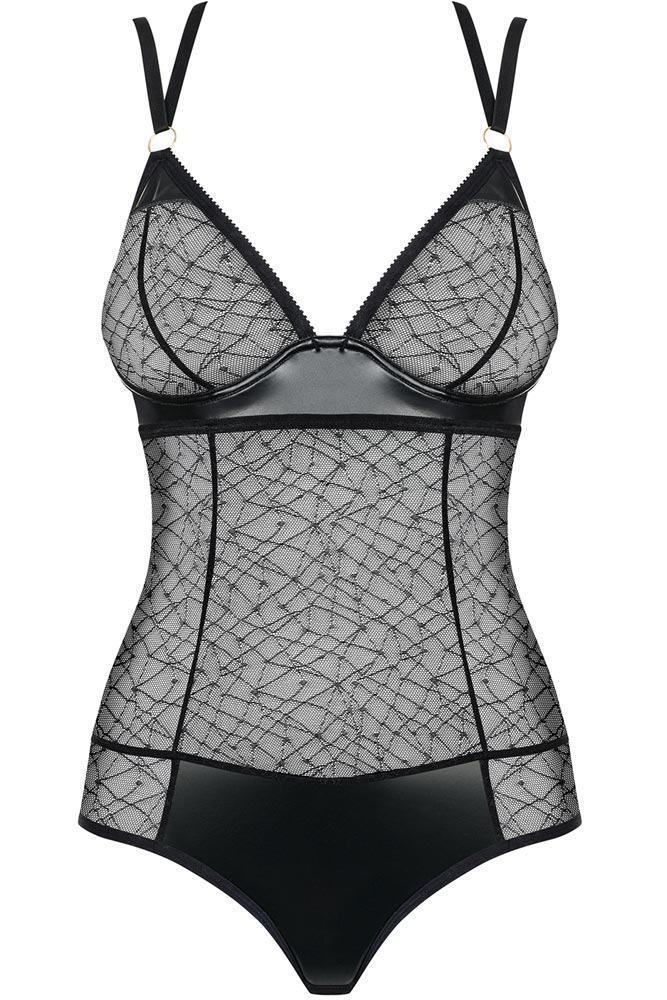 Obsessive - Γυναικείο κορμάκι - Obsessive 859 teddy Μαύρο OB8709 - E-string.gr