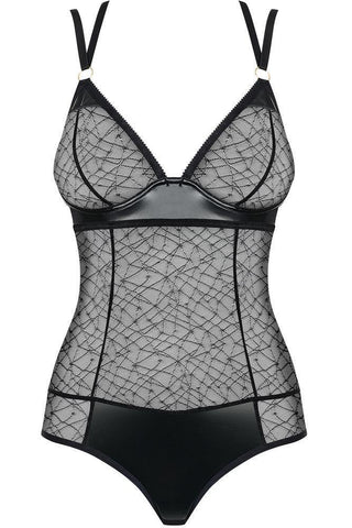 Obsessive - Γυναικείο κορμάκι - Obsessive 859 teddy Μαύρο OB8709 - E-string.gr
