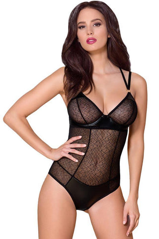 Obsessive - Γυναικείο κορμάκι - Obsessive 859 teddy Μαύρο OB8709 - E-string.gr