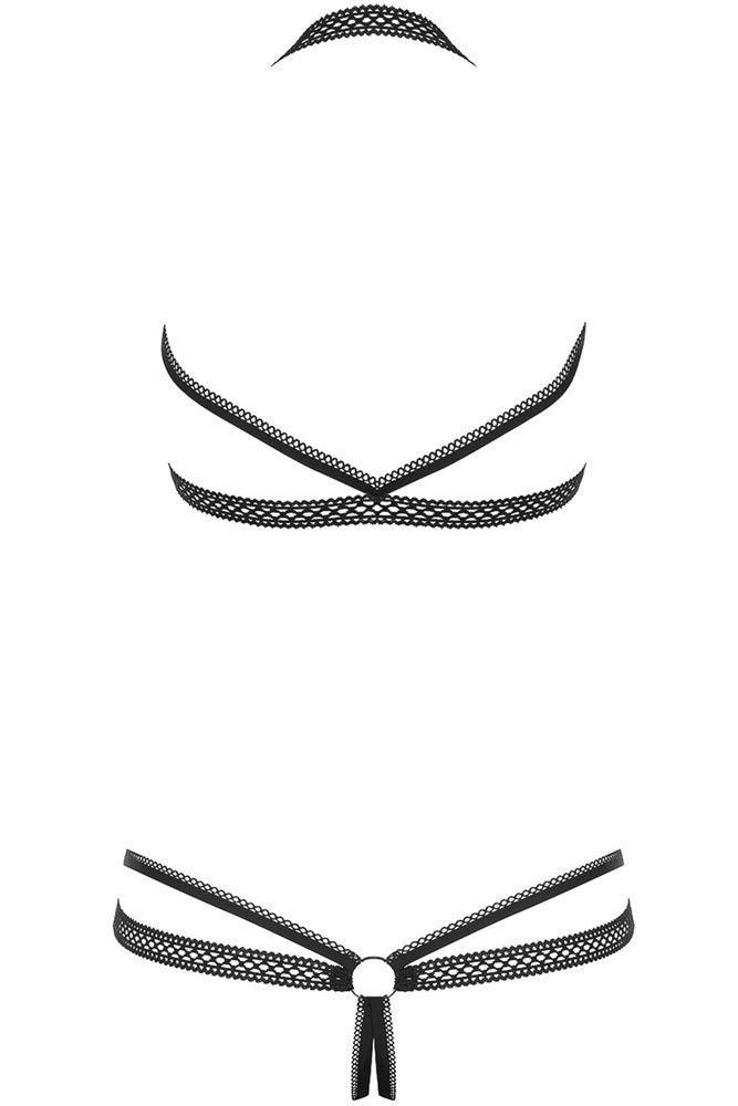 Obsessive - Γυναικείο κορμάκι - Obsessive Darkie crotchless teddy Μαύρο OB4885 - E-string.gr