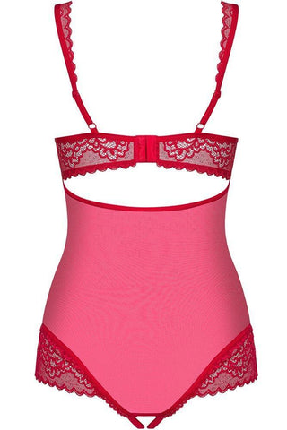 Obsessive - Γυναικείο κορμάκι - Obsessive Rougebelle crotchless teddy Κόκκινο OB3406 - E-string.gr
