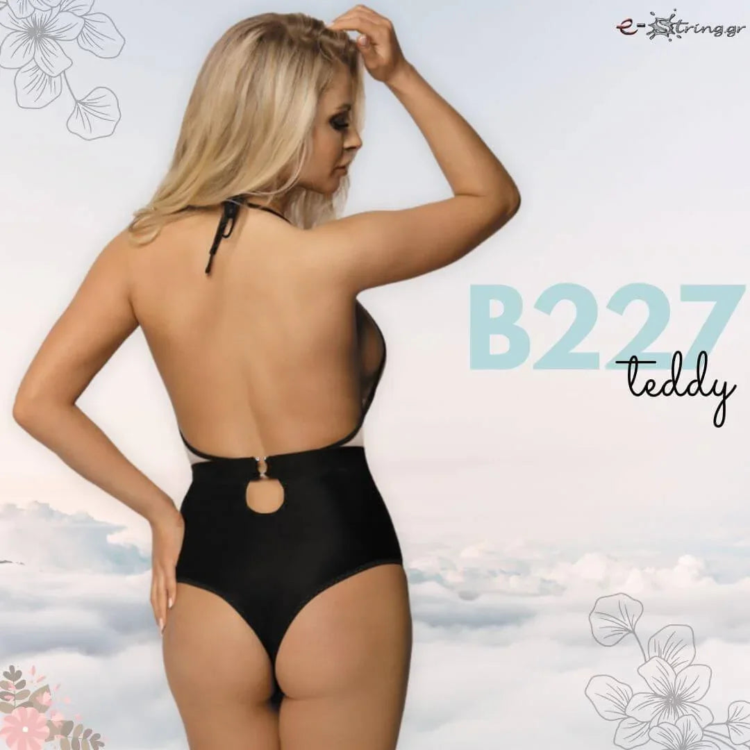Excellent Beauty - Γυναικείο Κορμάκι - Excellent Beauty Μαύρο Μπεζ B-227 - E-string.gr