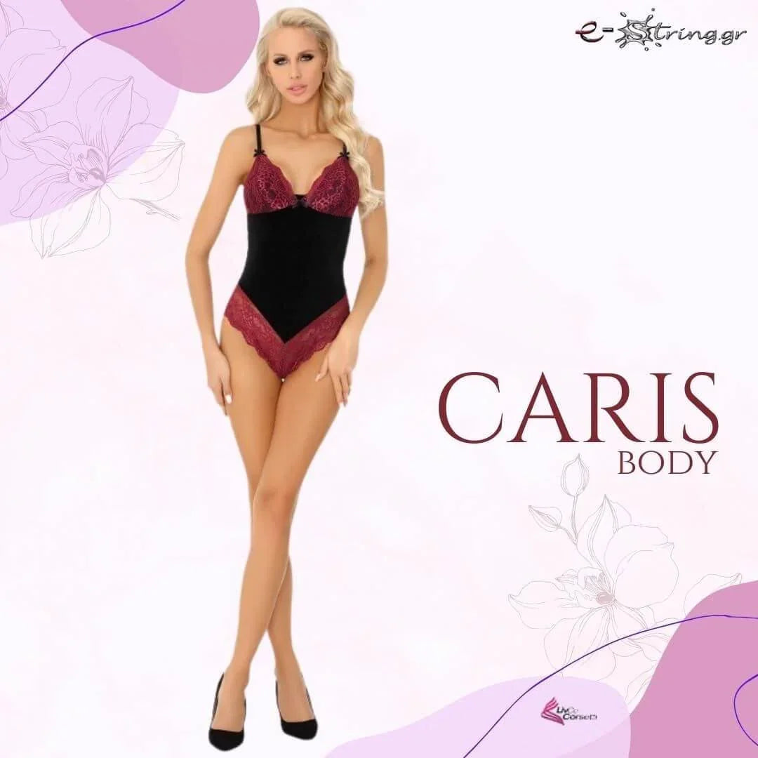 Livco Corsetti - Γυναικείο Κορμάκι - LivCo Caris Μαύρο Μοβ LC20031 - E-string.gr