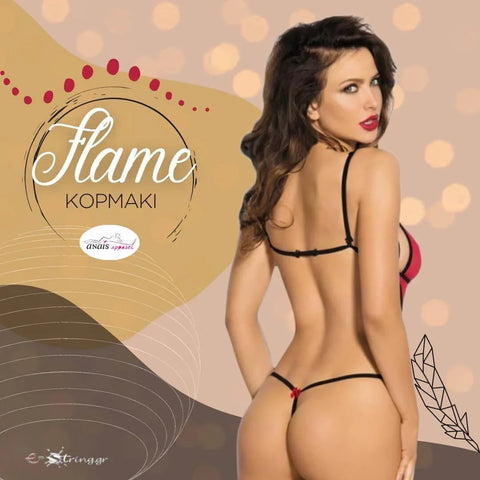 Anais - Γυναικείο Κορμάκι στρινγκ - AS Flame Κόκκινο AS-FLAME - E-string.gr