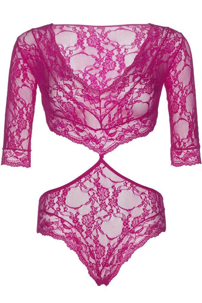 Leg Avenue - Κορμάκι - Teddy With Full Back Panty Φούξια LG81427 - E-string.gr