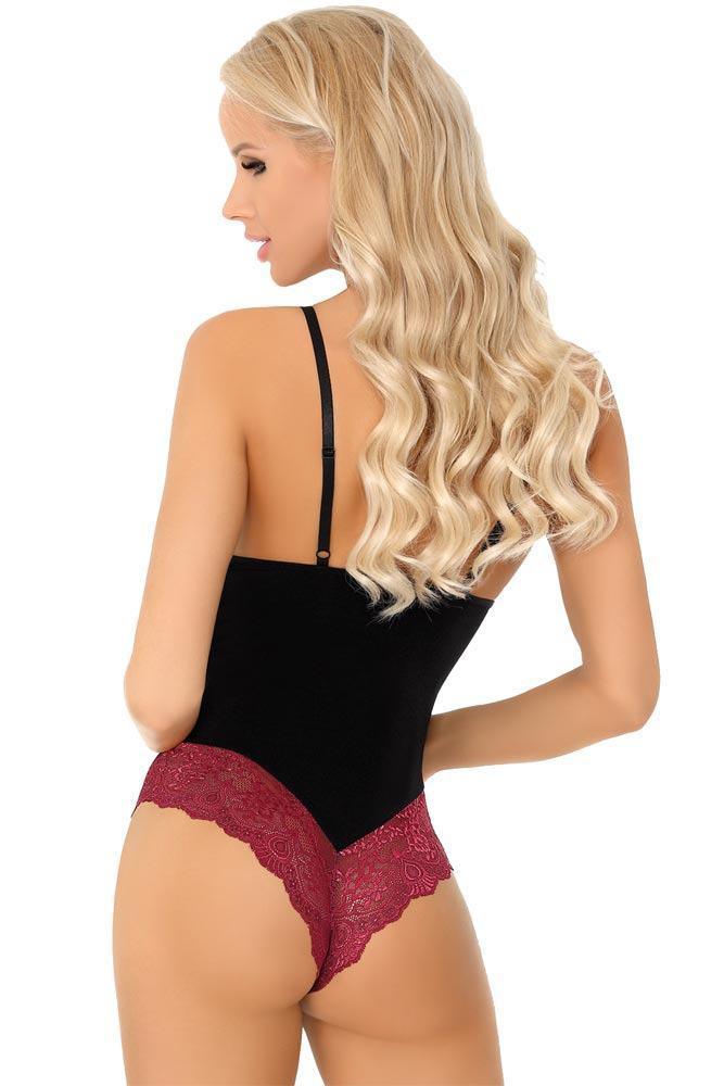 Livco Corsetti - Γυναικείο Κορμάκι - LivCo Caris Μαύρο Μοβ LC20031 - E-string.gr