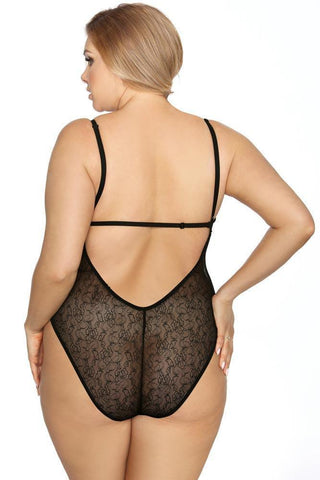 Anais - PLUS SIZE Κορμάκι στρινγκ - AS Iona Body Μαύρο AS10036 - E-string.gr