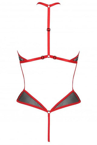 Passion - Γυναικείο κορμάκι - Passion Satara Body Μαύρο-Κόκκινο PS-Satara - E-string.gr
