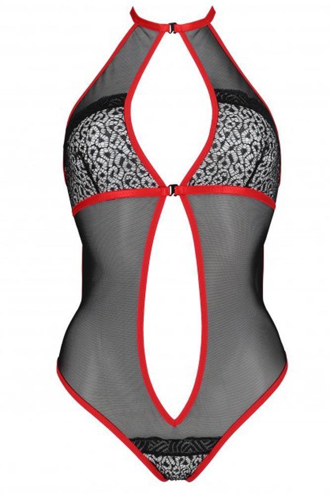 Passion - Γυναικείο κορμάκι - Passion Satara Body Μαύρο-Κόκκινο PS-Satara - E-string.gr