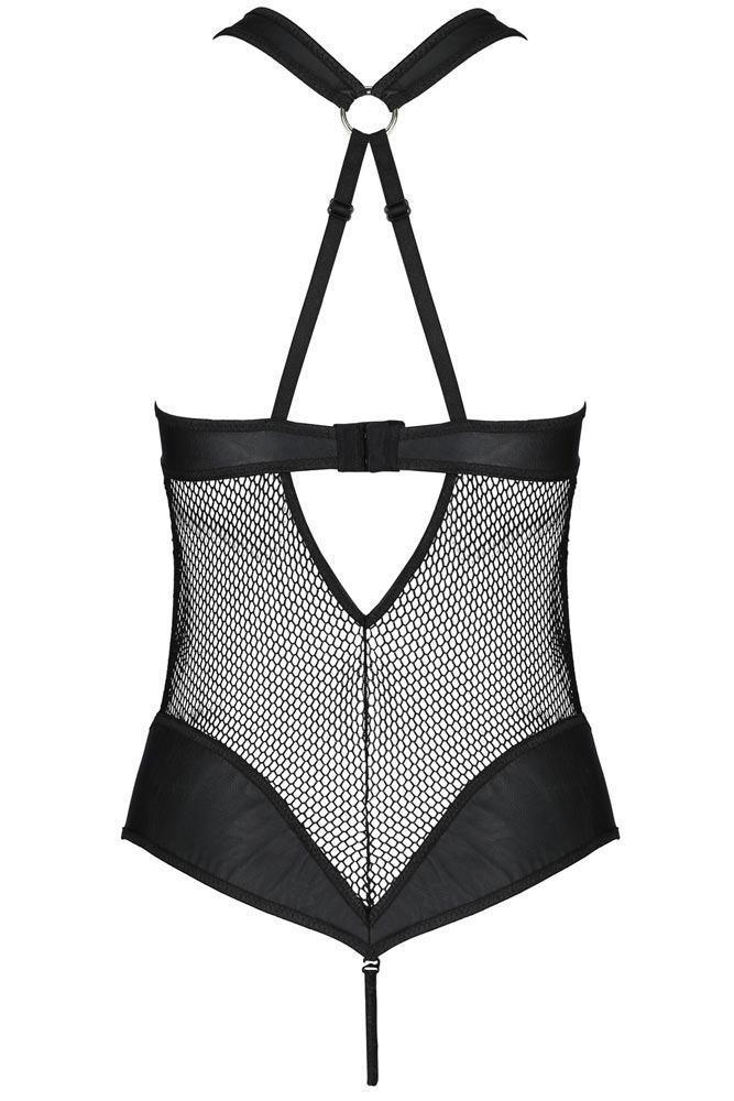 Passion - Γυναικείο κορμάκι - Passion Amanda Body Leather Μαύρο PE10376 - E-string.gr